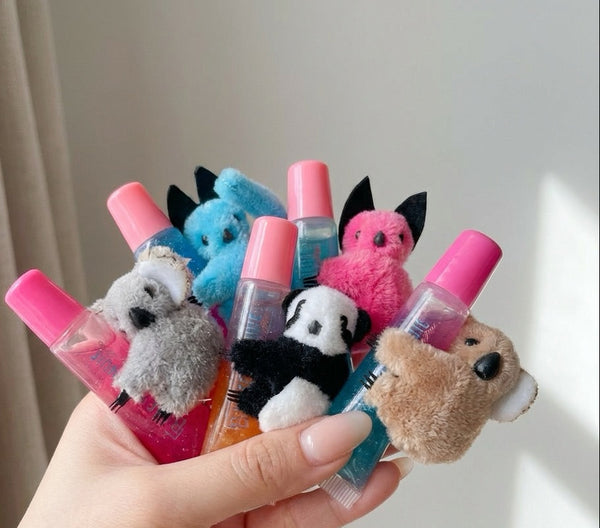 Fur Buddy Shimmer Lipgloss with Detachable Plush Clip
