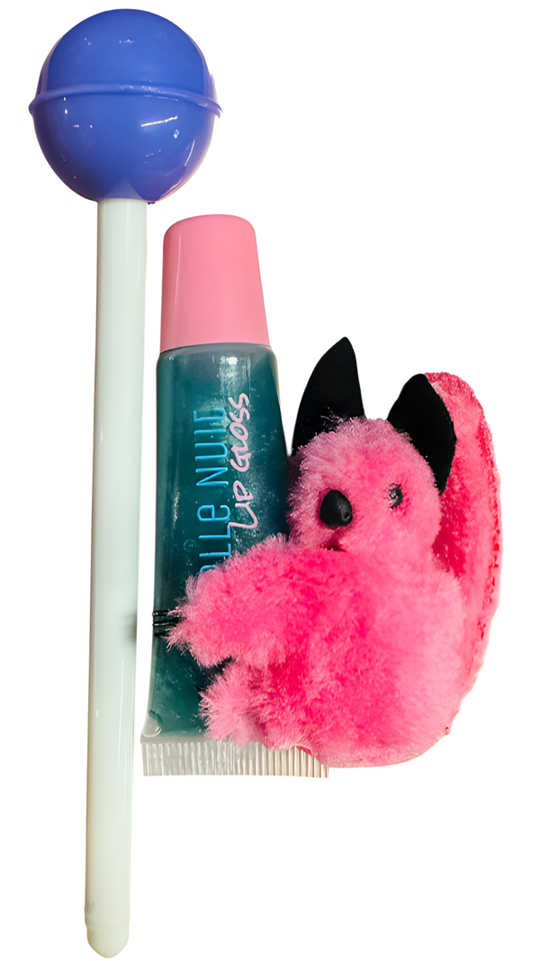 Fur Buddy Shimmer Lipgloss with Detachable Plush Clip