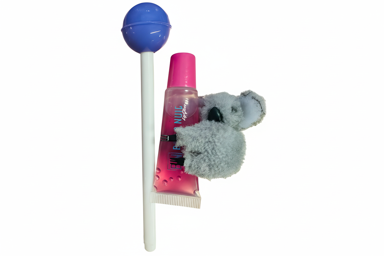 Fur Buddy Shimmer Lipgloss with Detachable Plush Clip